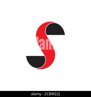 letter s twist 3d geometric logo vector Stock Vector