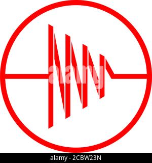 heart pulse simple circle geometric line symbol logo vector Stock Vector