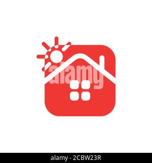 simple geometric negative space home square vector Stock Vector