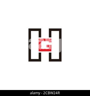 letter hg geometric simple construction logo vector Stock Vector