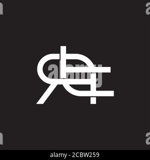 letter rt linked flat geometric overlap line design symbol logo vector Stock Vector