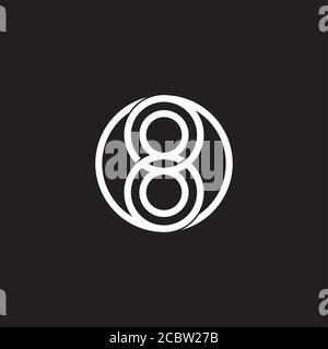number 8 linked overlapping circles logo vector Stock Vector