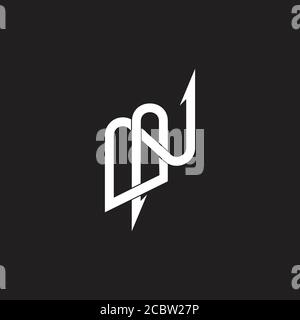 letter mn abstract linked arrow lines logo vector Stock Vector