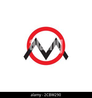 letter om simple linked geometric line logo vector Stock Vector