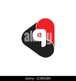 letter q curves 3d design logo vector Stock Vector