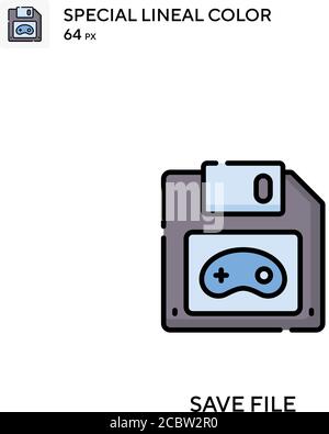 Save file Special lineal color vector icon. Save file icons for your business project Stock Vector