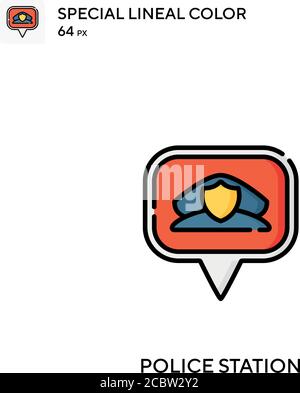 Police station Special lineal color vector icon. Police station icons for your business project Stock Vector
