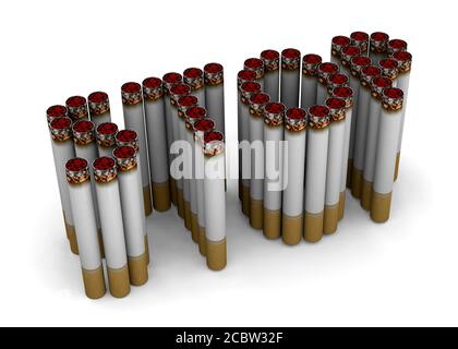 concept cigarette tubes Stop Smoking Concept - 3D Stock Photo
