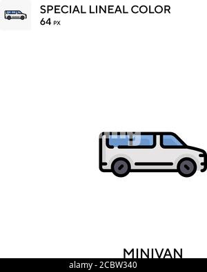 Minivan Special lineal color vector icon. Minivan icons for your business project Stock Vector