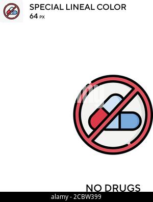 No drugs Special lineal color vector icon. No drugs icons for your business project Stock Vector