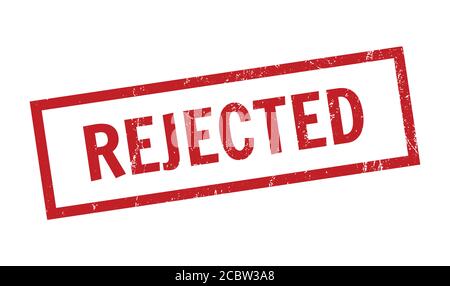 Red grunge rubber stamp with the word rejected written inside Stock Vector