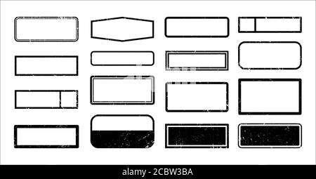 Rectangle Grunge Frames Set for your design. EPS10 vector. Stock Vector