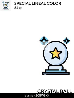Crystal ball Special lineal color vector icon. Crystal ball icons for your business project Stock Vector