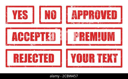 Vector Grunge Textured Yes, No, Approved, Accepted, Rejected Stamps Stock Vector