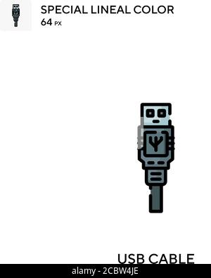 Usb cable Special lineal color vector icon. Usb cable icons for your ...
