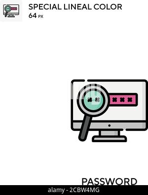 Password Special lineal color vector icon. Password icons for your business project Stock Vector