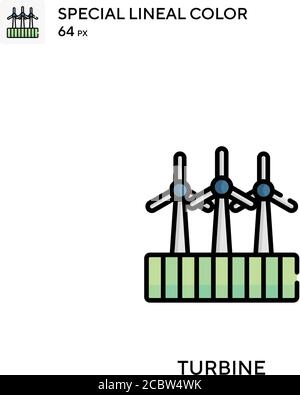 Wind turbine Special lineal color icon. Illustration symbol design ...