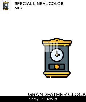 Grandfather clock Special lineal color vector icon. Grandfather clock icons for your business project Stock Vector