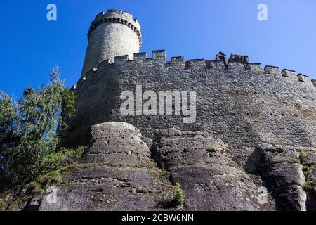 View of the tower of Kokorin Castle in the Czech Republic Stock Photo