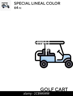 Golf cart Special lineal color vector icon. Illustration symbol design ...