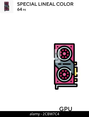 Gpu Special lineal color vector icon. Gpu icons for your business project Stock Vector