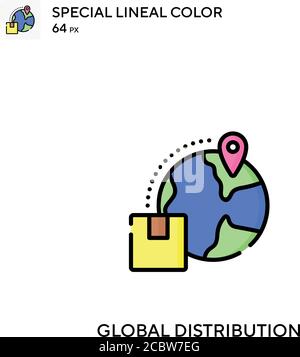 Global distribution Special lineal color vector icon. Global distribution icons for your business project Stock Vector