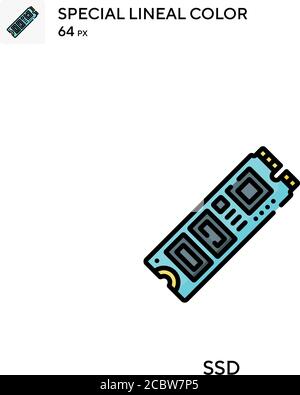 Ssd Special lineal color vector icon. Ssd icons for your business project Stock Vector