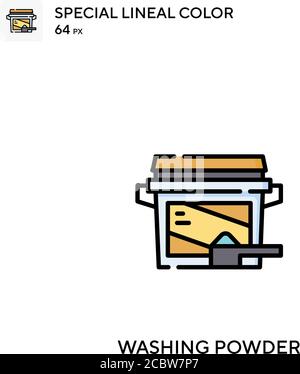 Washing powder Special lineal color vector icon. Washing powder icons for your business project Stock Vector