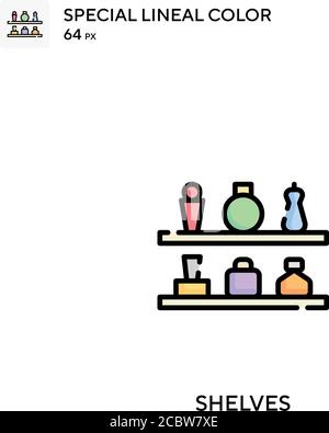 Wall shelves Special lineal color icon. Illustration symbol design ...