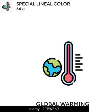 Global warming Special lineal color vector icon. Global warming icons ...