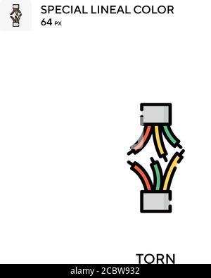 Torn Special lineal color vector icon. Torn icons for your business project Stock Vector