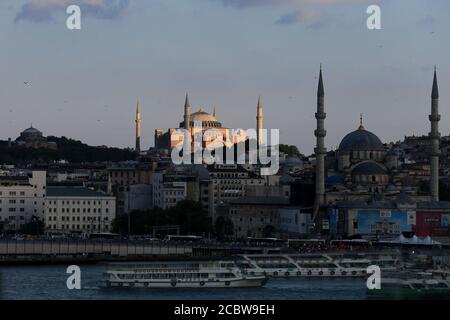 ISTANBUL, TURKEY - AUGUST 01, 2020: Hagia Sophia Mosque in Istanbul City. Stock Photo