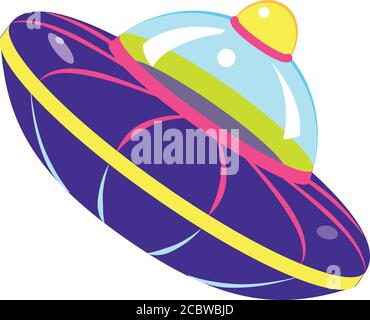 Game ufo icon. Cartoon of game ufo vector icon for web design isolated on white background Stock Vector