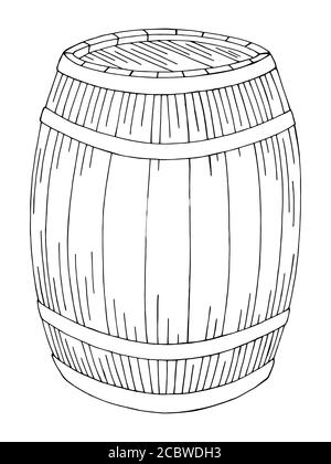 Barrel graphic black white isolated sketch illustration vector Stock Vector