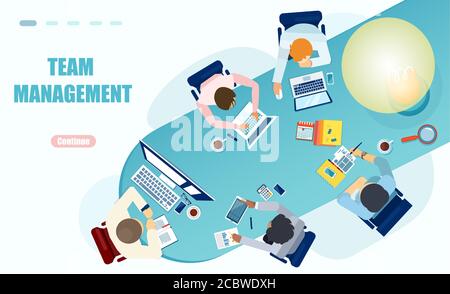 Vector of business people discussing new ideas company growth strategy Stock Vector