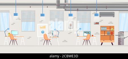 Vector of a modern open space empty office interior Stock Vector