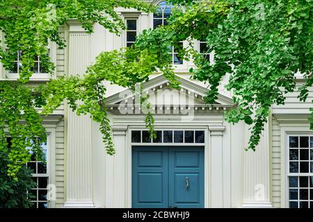 Charming colonial house exterior detail, Stonington, Connecticut, USA. Stock Photo