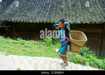 China. Guizhou province. Small flower Miao in the Dahua valley Stock Photo
