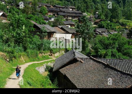 China. Guizhou province. Small flower Miao in the Dahua valley Stock Photo