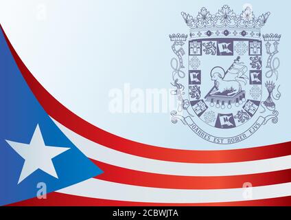 Flag of Puerto Rico, Commonwealth of Puerto Rico, template for the award, an official document with the flag of Puerto Rico Stock Vector