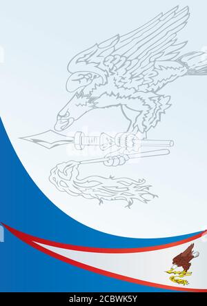 Flag of American Samoa, template for the award, an official document with the flag of American Samoa Stock Vector