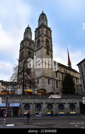 Grossmünster Stock Photo