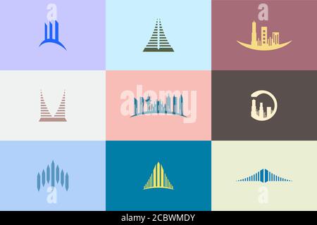 Abstract building kit logo design template Stock Vector