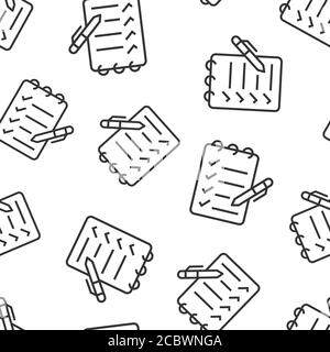 To do list icon in flat style. Document checklist vector illustration on white isolated background. Notepad check mark seamless pattern business conce Stock Vector