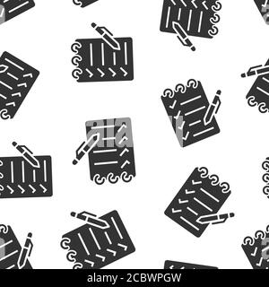 To do list icon in flat style. Document checklist vector illustration on white isolated background. Notepad check mark seamless pattern business conce Stock Vector