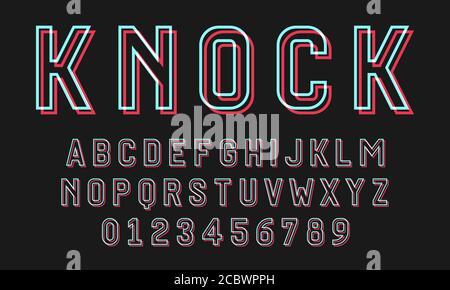 Set of alphabets font letters and numbers modern abstract design vector illustration Stock Vector
