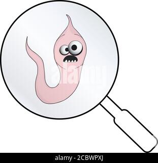 helminths, roundworms. intestinal parasites. warning sign parasitism , vector illustration. The concept of parasites in humans and humans Stock Vector