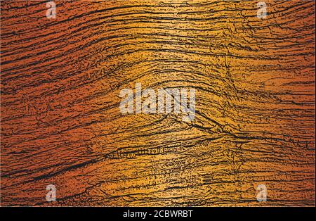Distress old dry wooden texture. Black and gold grunge background. EPS8 vector illustration Stock Vector
