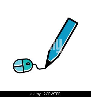 Online learning flat icon. Design template vector Stock Vector