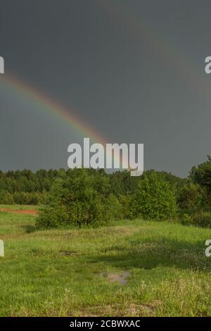 Beautiful rainbow after a thunderstorm in the city of Kiev Stock Photo ...